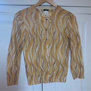 J Crew yellow cardigan